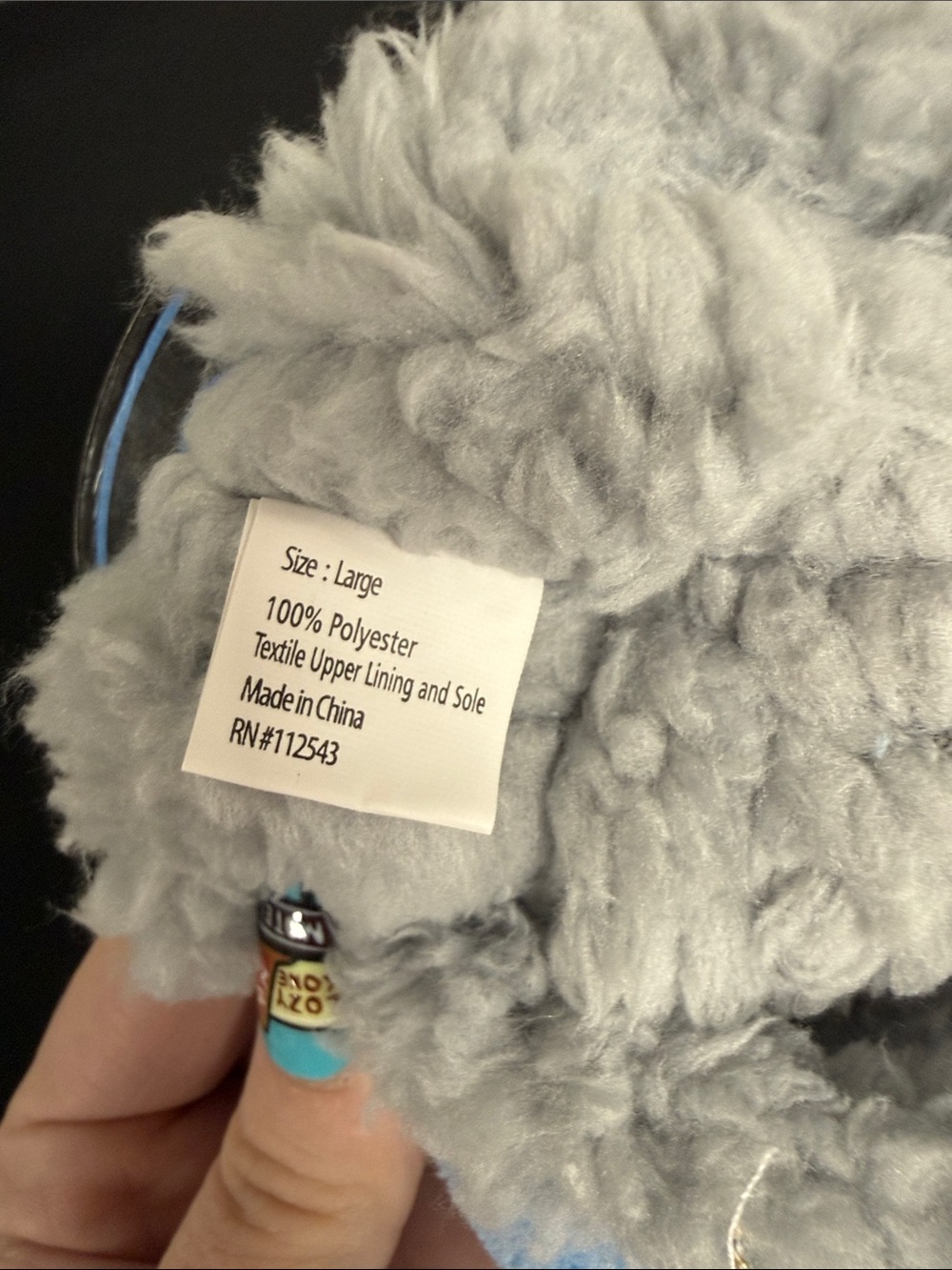 Snoozies! Toddlers Blue Plush Slip-On Slippers - Picture 5 of 5